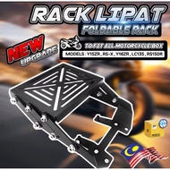 Foldable Adjustable Heavy Duty Monorack Top Rack Lipat Box Kotak Bracket Rear Luggage Pemegang Rak L