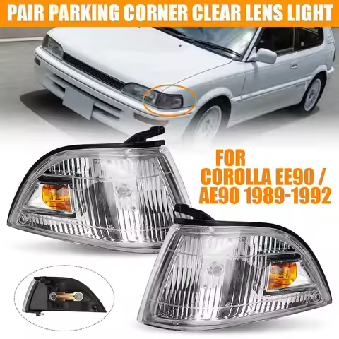 1 Pair Car Front Corner Lamp Signal Lamp Light For Toyota Corolla EE90 AE90 1989 1990 1991 1992-N29R