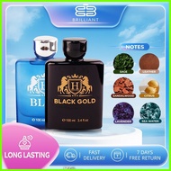 ⌒ ☬ ♧ BRILLIANT.Q AIMORE BLACK GOLD AND BLUE HAS A LONG LASTING FRAGRANCE ( 100ML ) FOR MEN AND WO