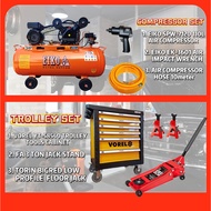 Workshop Combo Set Tools Trolley Combo Set Air Compressor Air Impact Wrench Hydraulic Jack Stand Com
