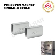 Push Open magnet single and double glass clamp hinge