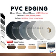 PVC Edging Banding Sisi Papan Kulit Papan Pagar Hijau Dawai (22mm/25mm/48mm/50mm/75mm) x (100/200Meter)