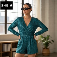 Size XL Shein Brand Authentic 1 Jumpsuit Plus Elastic Waist Shiny Scales Work Green Wear To Events P