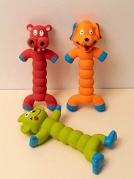 1入隨機顏色耐用乳膠玩具,適用於大型犬隨意咬、磨牙、作聲,卡通動物造型寵物聲音玩具