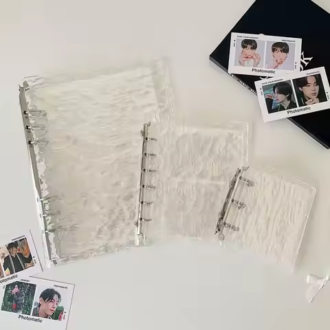 Acrylic Photo Album A5/A7/A8 Loose-leaf Photocard Holder Water Ripple Design Pictures Storage Bookle