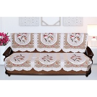 Cotton Net Fabric Floral 3 Seater Sofa Cover Set for 3 Seater Sofa Set- Multicolor