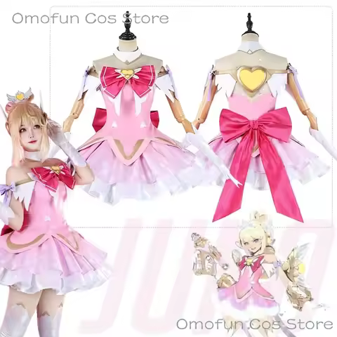 ♤♧♡OW 2 DokiWatch Juno Cosplay Mythic Skin Outfit Pink Dress Support Hero Costumes Clothes Halloween
