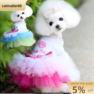 CATMALLER88 Small Dog Cat Dress Pets Apparel Lips & Love Heart Print Sweety Princess Dress