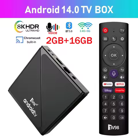 TV98 ATV Pro TV Box Android 14 Allwinner H313 Quad Core 4G 5G Dual Wifi 8K 4K Media Player TB 5.0 Su