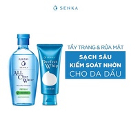 Bộ đôi Senka làm sạch cho mọi loại da (Nước Tẩy Trang Senka Fresh 230ml + SRM Tạo Bọt Senka Perfect 