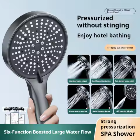 6 Modes Big Panel High Pressure Shower Head, Rainfall Shower Set Water Saving Shower,Adjustable Show