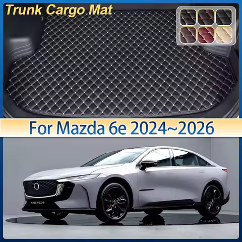 For Mazda 6e EZ-6 J90A 2024 2025 2026 Leather Car Trunk Mat Anti-dirty Cargo Storage Liner Cushion B