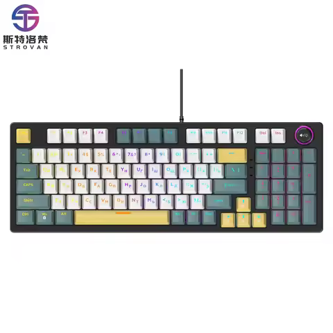 98 Keys LED Wired Mechanical Gaming Keyboard