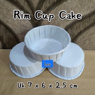 Rim Cup Cake Plain White Size 7x6x2.5 cm ~ FOOD GRADE LAMINATION.