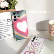 For Vivo Y15 Y15s Y15a Y97 Y95 Y91 Y90 Y81 Y71 Phone Case Colorful Gradient Love Loving Heart Rainbow Pink Cute Simple Transparent Clear Soft Silicone Casing Cases Case Cover