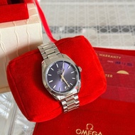 全新 未使用 Omega 自動機械 海馬 女錶 紫盤 34mm