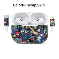 Cartoon Decal Skin Compatible for AirPods Pro 2 3 / Air Pod 4 Screen Protector Vinyl Material Wrap F