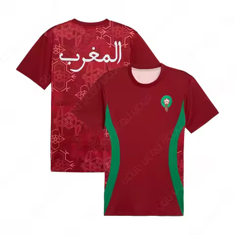 moto Morocco National Team 2025 Quick Dry Outdoor Jersey Summer Classic Casual Loose Fit Tee for Adu