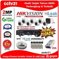 Paket 8 Camera CCTV HIKVISION 2MP DVR 8Ch Hilook (By HikVision)+Kabel100M Harga Untuk Jual Lagi Prom