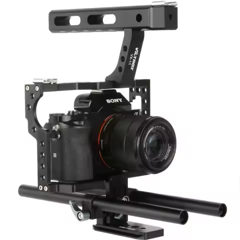 Viltrox 15mm Rod Rig DSLR Camera Video Cage Stabilizer Top Handle Grip For A9 A7II A7RII A7SII A6300
