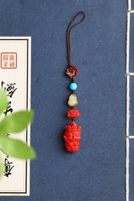 天然原礦硃砂精品紅砂地藏王手機掛包掛 精品硃砂含量高達95%以