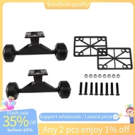 2 Sets Skate Board Wheels Aluminum Alloy Skateboard Trucks Rubber Four-Wheel Longboard Parts Mini Cr