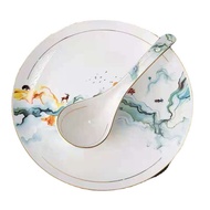Jingdezhen Ceramic Tableware Light Luxury Bone China Dinner Plate Simple Modern About Creativity
