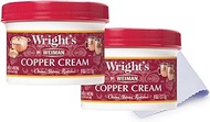 Wright's Copper Cream Cleaner - 8 Ounce 2 Pack with Polishing Cloth - Gently Cleans and Removes Tarn