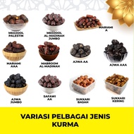 VARIASI KURMA - MEDJOOL PALESTIN/MEDJOOL MADINAH/ MARIAMI A, MARIAMI AAA, MABROM AL-MADINAH/AJWA AA/