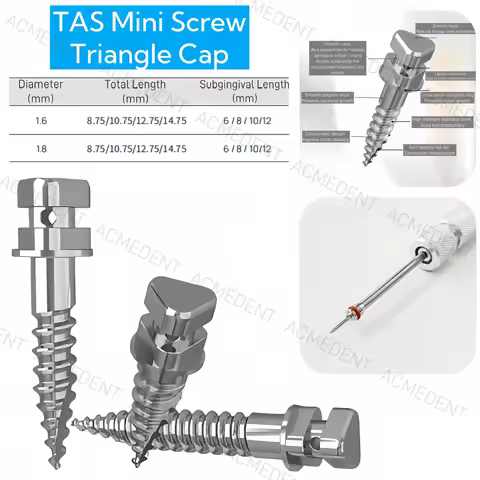 5pcs Dental TAS Mini Micro Screw Implants Orthodontic Triangle Screws Temporary Micro Anchorage Syst