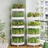 Balkoni sayur-sayuran tumbuh artifak rak penyimpanan troli berbilang lapisan dapur bakul sayur-sayuran isi rumah menanam