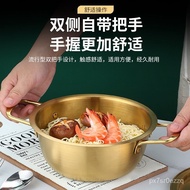 Household Korean Single Instant Noodle Pot Golden Xin Ramen Pot Binaural Stainless Steel Induction Cooker Instant Noodle