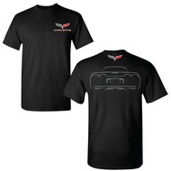 Corvette C5 Graphic T-Shirt With Minimalist Back Print Front Symbol Logo Soft Cotton Blend Clothing
