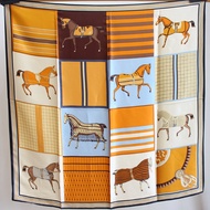 Eight Horses Horses Spring Autumn Real Silk Plain Crepe Satin 90 Square Scarf 14 Mummy Mulberry Silk