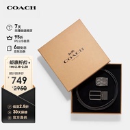 蔻驰（COACH）【官方直供】奢侈品男士礼盒款腰带黑色皮质F65186AQ0