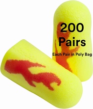 3M Ear Plugs, 200 Pairs/Box, E-A-Rsoft Yellow Neon Blasts 312-1252, Uncorded, Disposable, Foam, NRR 33, Drilling, Grinding, Machining, Sawing, Sanding, Welding, 1 Pair/Poly Bag 200 Pair (Pack of 1) Factory