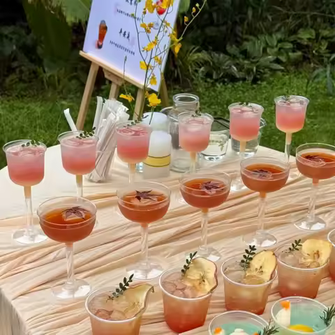 Disposable Highball Glass Small Wine Cup Mousse Cup Wood Ash Cup Pudding Cup Dessert Cup Plastic Cup