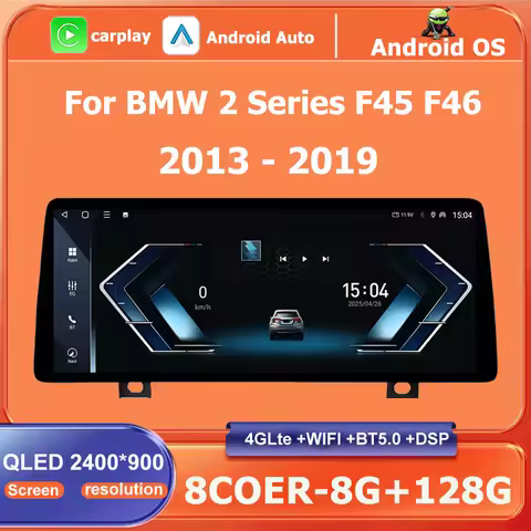 Wireless CarPlay For BMW 2 Series F45 F46 2013 - 2019 Car Radio Multimedia Android 16 Auto QLED 2400
