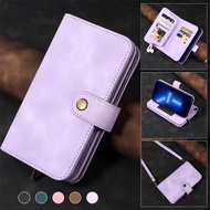 Luxury Tote Bag Casing Samsung Note 9 10 20 Ultra Plus A51 A52 A52S A71 A72 A23 F23 4G 5G Long Rope Flip Magnetic Leather Wallet Money Multi Card Bag Zipper Shell Holder Cover Case