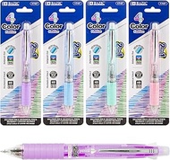 BAZIC 2 In 1 Mechanical Pencil & 4-Color Pen with Grip (Colors May Vary)