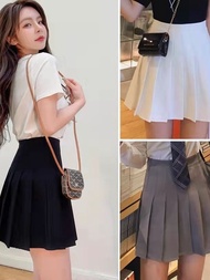 Short Skirt Mini Summer A-Line Plus Size Dress Women Khaki High Waist Pleated Spring Slimmer Look Sm