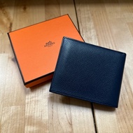 Hermes Citizen Twill Compact Wallet Navy Blue