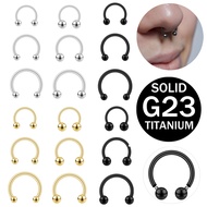 1 PC G23 Titanium Nose Ring Internal Thread Nose Piercing 14G/16G Septum Ring Gold Septum Piercing S