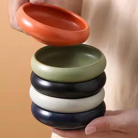 Solid Color Ceramic Sauce Salad Dessert Bowl Retro Fashion Luxury Gift Appetizer Dip Bowl Condiment 