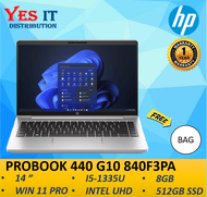 HP ProBook 440 G10 840F3PA 14" Laptop / Notebook (i5-1335U 8GB 512GB Intel UHD W11P  1YW) Free Bag