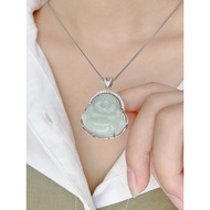 Jade Buddha Pendant Laughing Buddha Maitreya Buddha Hetian Jade Buddha Male Necklace Female Sterling
