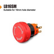 ERMENLED 1Pcs 16mm Emergency Stop Push Button Switch Plastic 6Amp Current Mushroom Emergency Stop Sw
