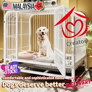 RD STOCK🐶Premium Metal Dog Cage Indoor Thicken Mobile Square Tube Wire Dog Cage Large Size Big Dog House Sangkar anjin