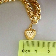 Bracelet Gold Korea 24K Gold Plated Love Dangles Width (0.9cm)