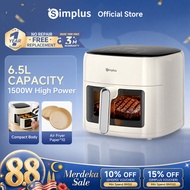 Simplus 1500W Air Fryer 6.5L Large Capacity Visible Window 10 Preset Menus Non-stick Coating Ultra-T